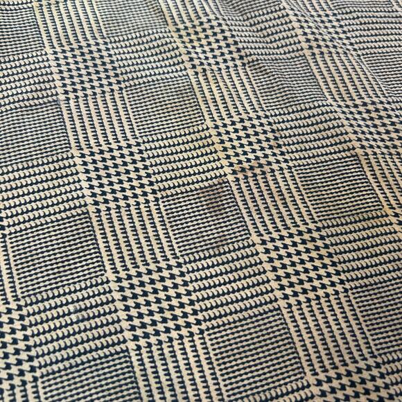 Vintage Glen Plaid Square Scarf 26” Brown Black Houndstooth Border 70s Style - Picture 3 of 6